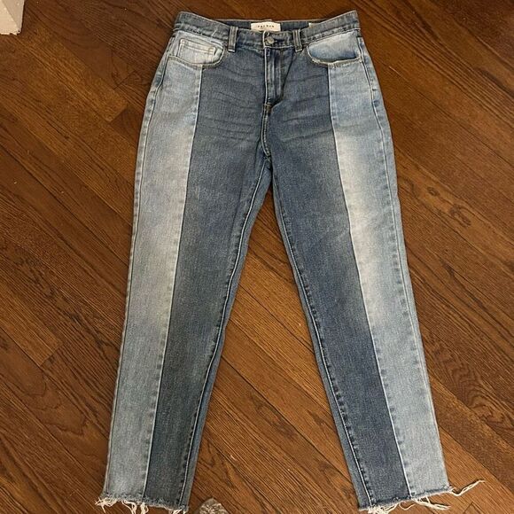 PACSUN Jeans Vintage Icon Two Tone Blue High Rise Rigid Size 27 Preloved - Picture 2 of 6